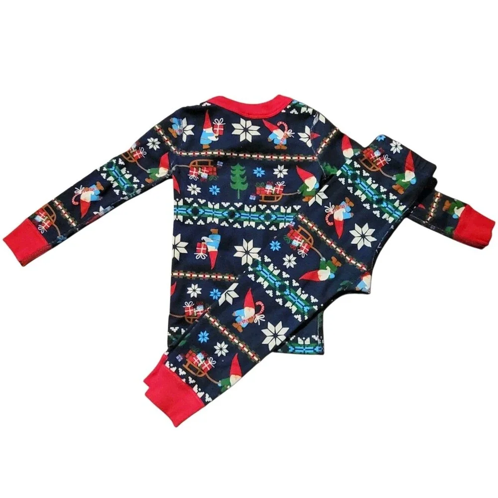NWT Hanna Andersson Gnome Sweet Gnome Long John Pajamas size 90 Christmas 3T